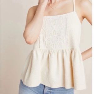 Anthropologie Reath & Wren Boho Peplum Top Size M NWT
